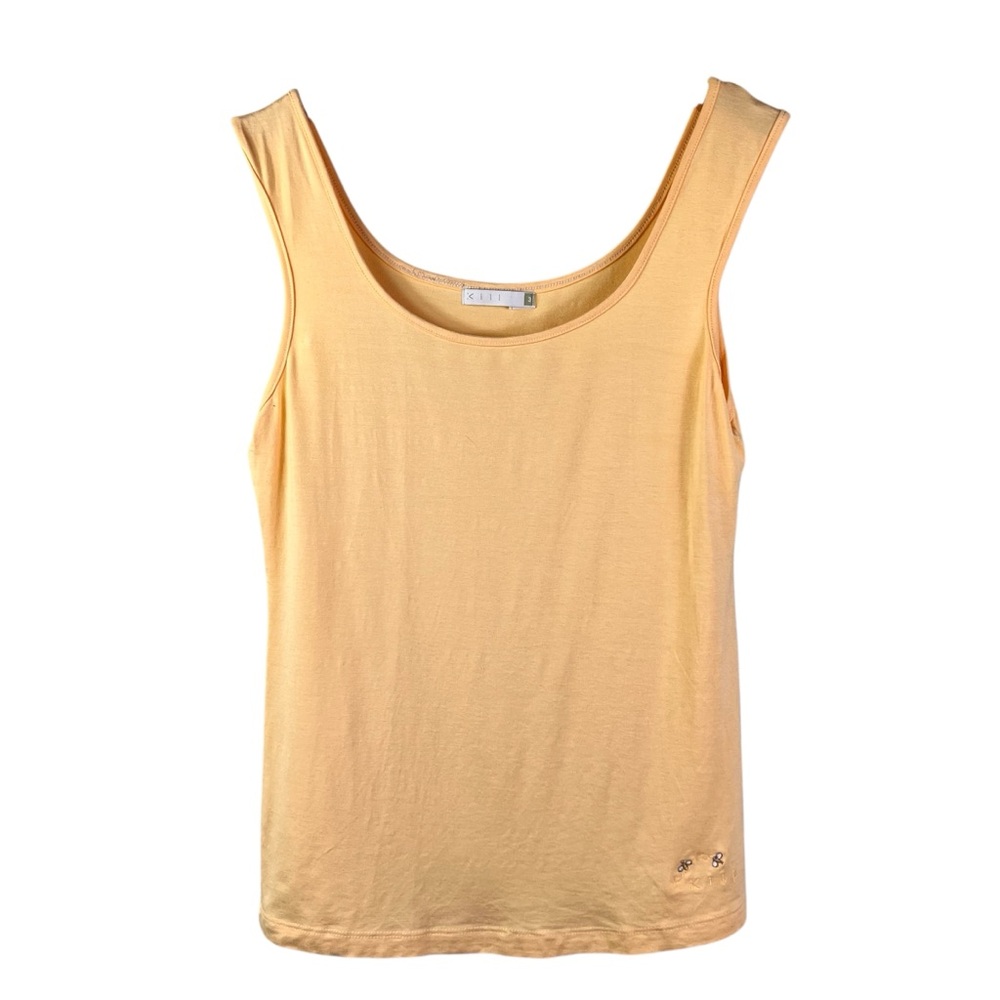 Pastel Yellow Sleeveless Tank Top with Scoop Neckline size 8  med